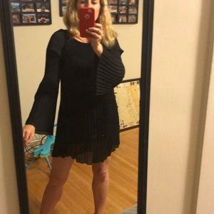 Vivienne Tam black flare mini silk dress